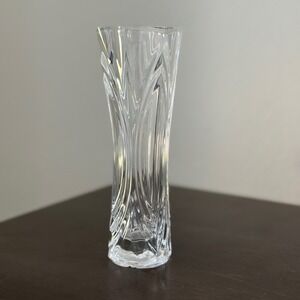 Cristal d'Arques Chatelet 24% lead Crystal Swirl Bud Vase‎ Small Square Top 6.5"